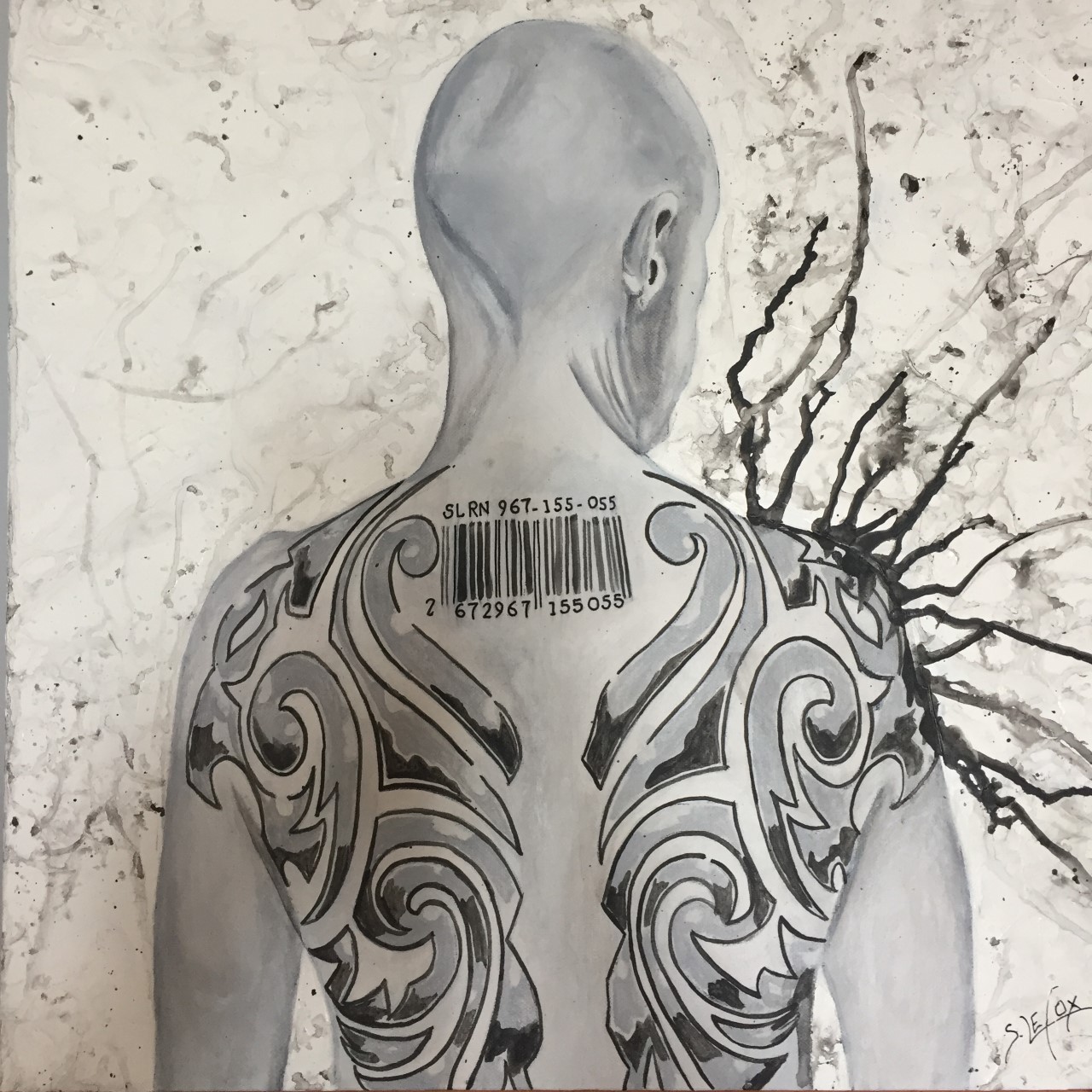 Manu's Tattoos</br> Acrylic on canvas 50 X 50 SBD Vendue